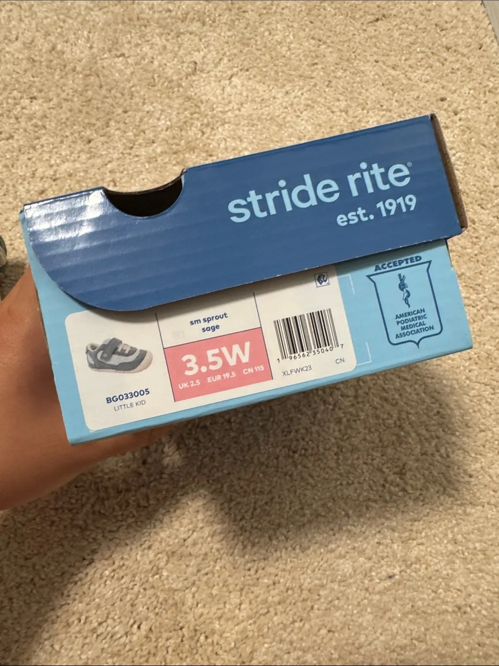 Stride Rite Mint Green Baby Walker Shoes with Hook-and-Loop Strap
